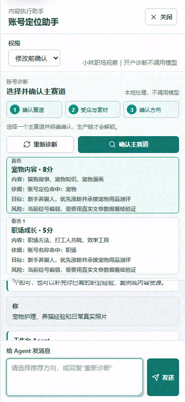 账号定位 Agent 推荐赛道